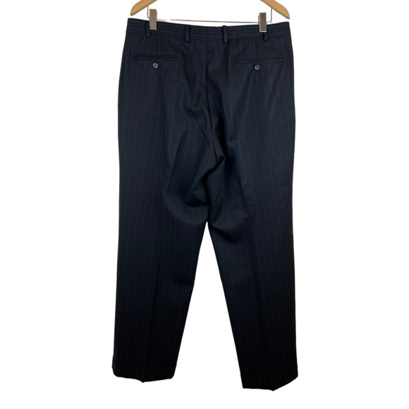 Ralph Ralph Lauren Suit 42R 36x30 Classic Black Pinstripe 100% Wool - Picture 3 of 7